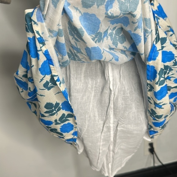 Klesis Empire Waist Floral Blue and White Strappy Mini Dress - Picture 6 of 11